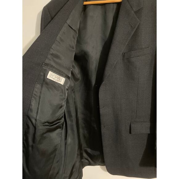 Gianfranco Ruffini blazer sport coat men 44L navy herringbone 100% wool Italy - Picture 4 of 6